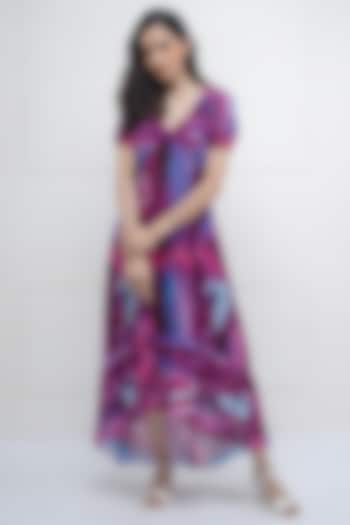 Multi-Colored Printed Asymmetric Dress by Sneha B