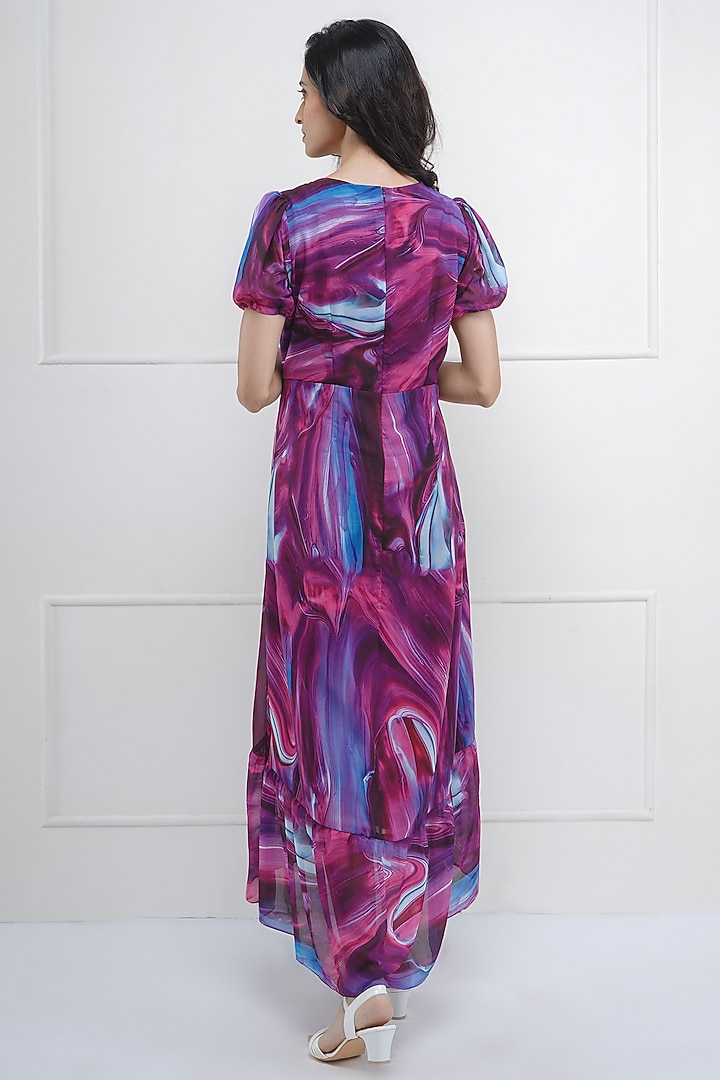 Multi-Colored Printed Asymmetric Summer Dress by Sneha B at Pernia's Pop Up Shop