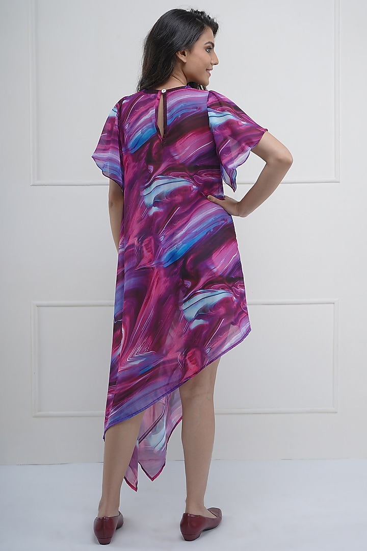 Multi-Colored Printed Asymmetrical Summer Dress by Sneha B at Pernia's Pop Up Shop