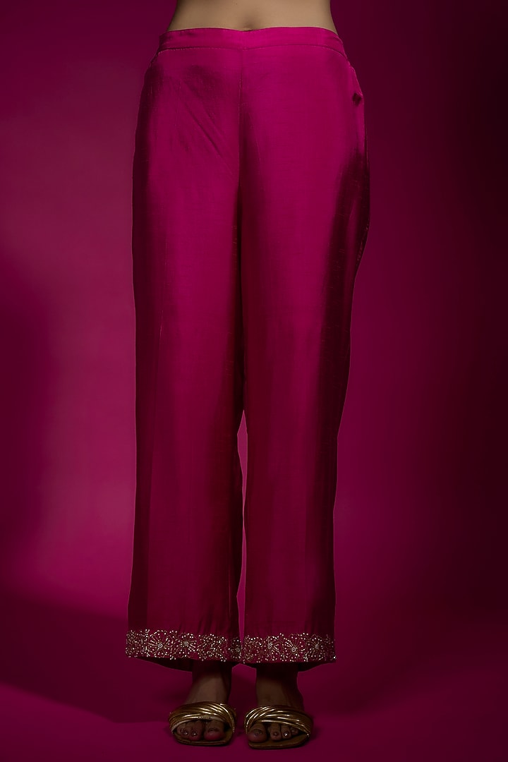 Pink Chiffon Embroidered Kurta Set by Sneha Parekh at Pernia's Pop Up Shop