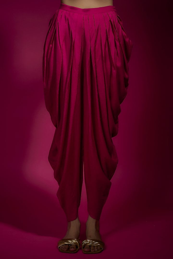 Pink Dola Silk Dhoti Set by Sneha Parekh at Pernia's Pop Up Shop