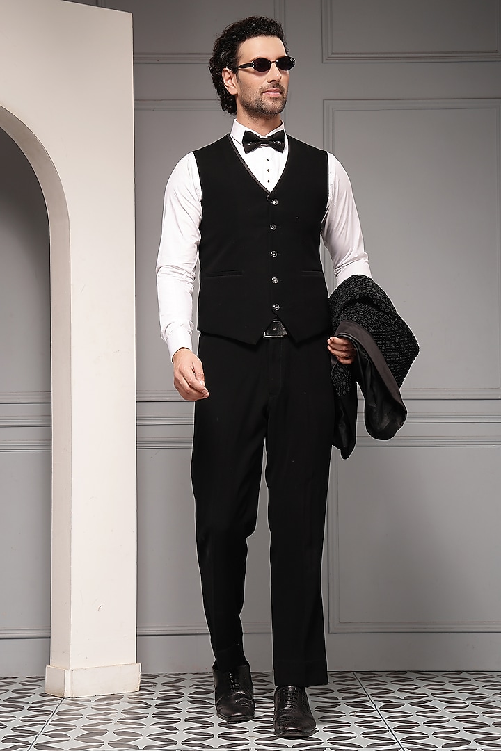 Black Premium Suiting Tuxedo Set by Soniya G Men at Pernia's Pop Up Shop