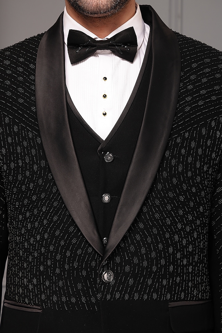 Black Premium Suiting Tuxedo Set by Soniya G Men at Pernia's Pop Up Shop