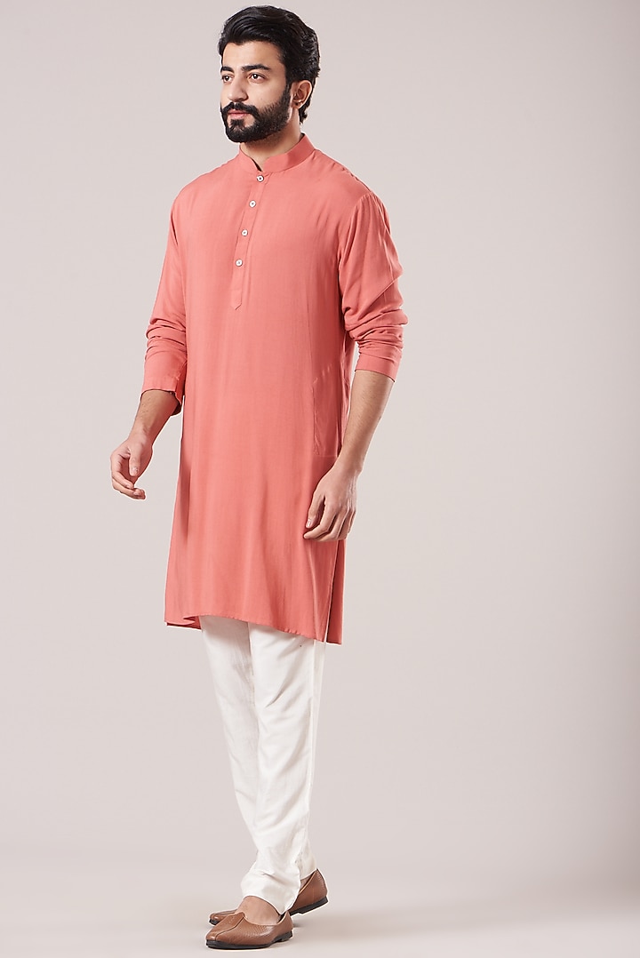 Pink Lucknowi Jacket With Kurta Set by Soniya G Men at Pernia's Pop Up Shop