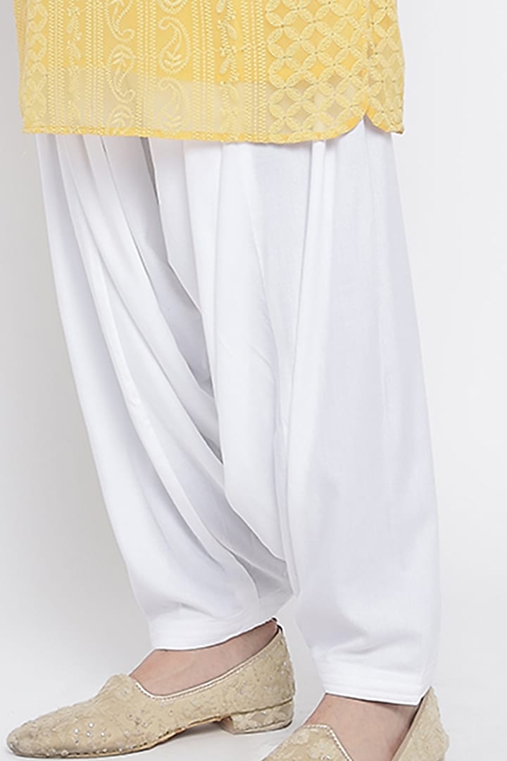 Yellow Lucknowi Kurta Set by Soniya G Men at Pernia's Pop Up Shop
