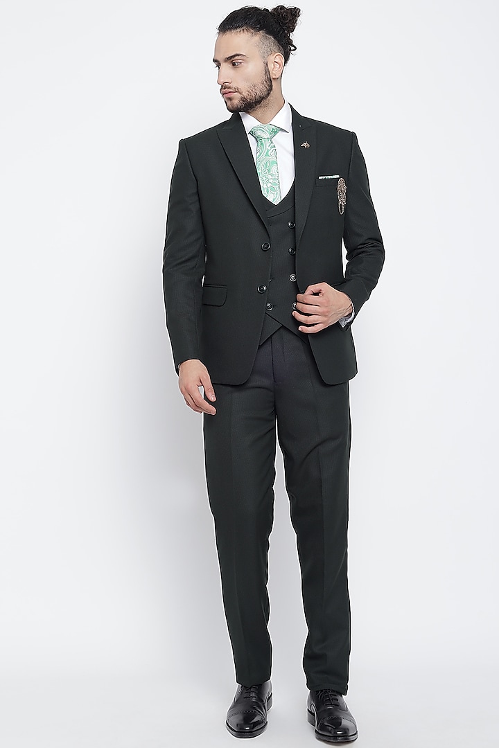 Black Suit Set With Tie by Soniya G Men