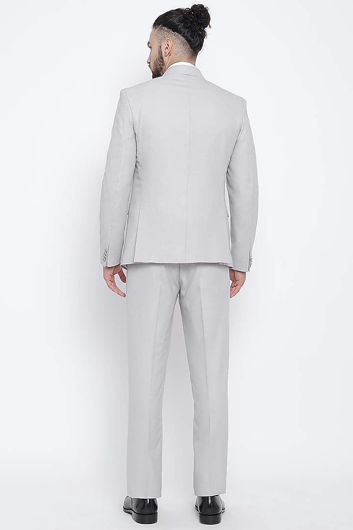 Melange Grey Suit Set With Tie Design by Soniya G Men at Pernia's