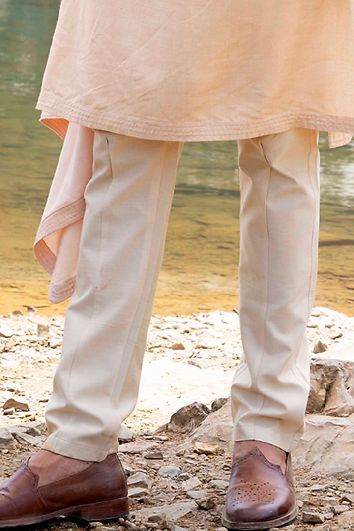 Gold Silk Embroidered Wedding Indowestern Set by Soniya G Men at Pernia's Pop Up Shop