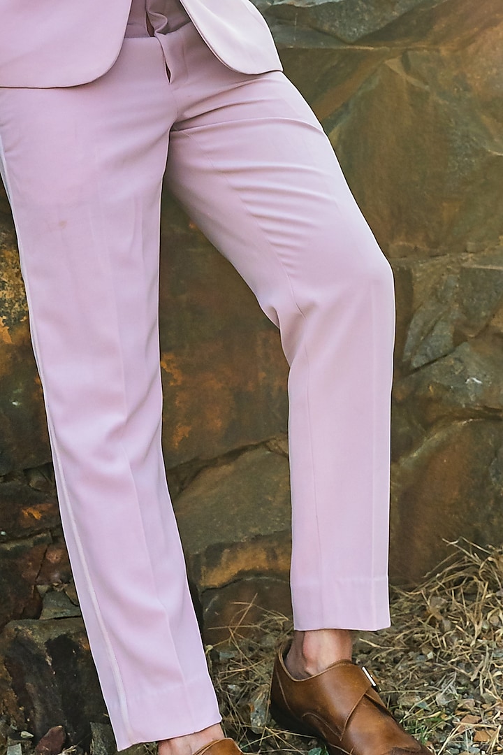 Blush Pink cotton straight pant for women - Kiran's Boutique