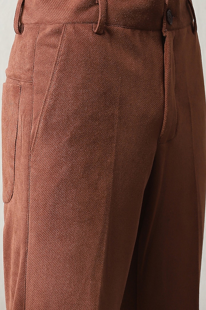 Rust Corduroy Velvet Swarovski Embellished Co-Ord Set by Soniya G Men at Pernia's Pop Up Shop