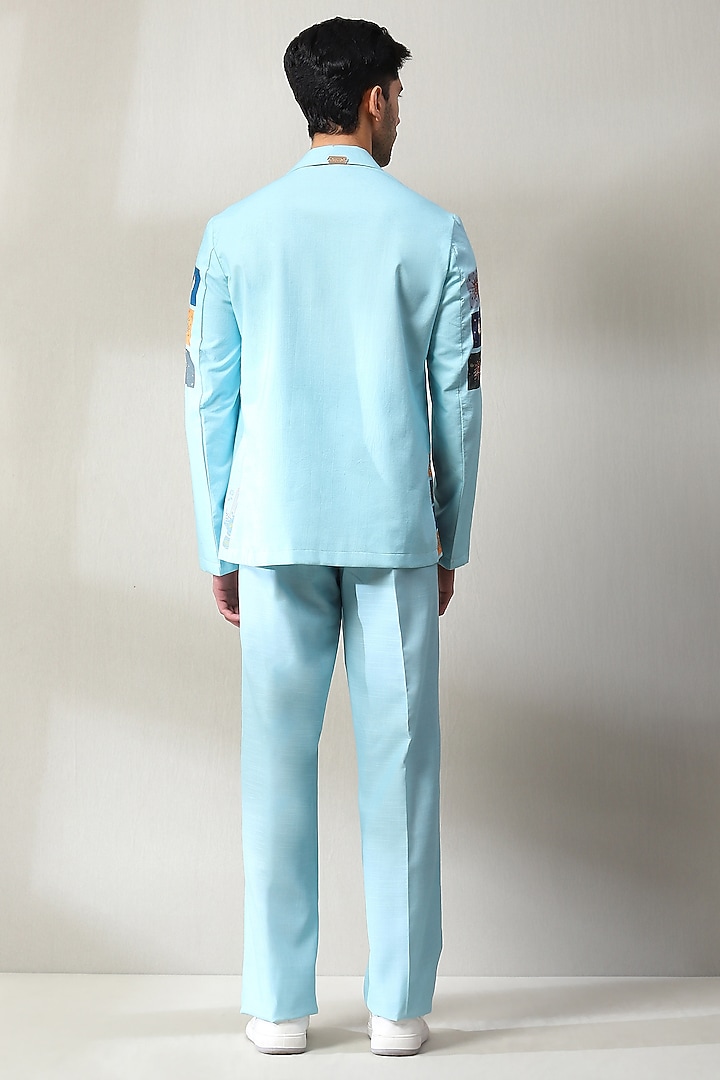 Light Blue Cotton Printed Co-Ord Set by Soniya G Men at Pernia's Pop Up Shop
