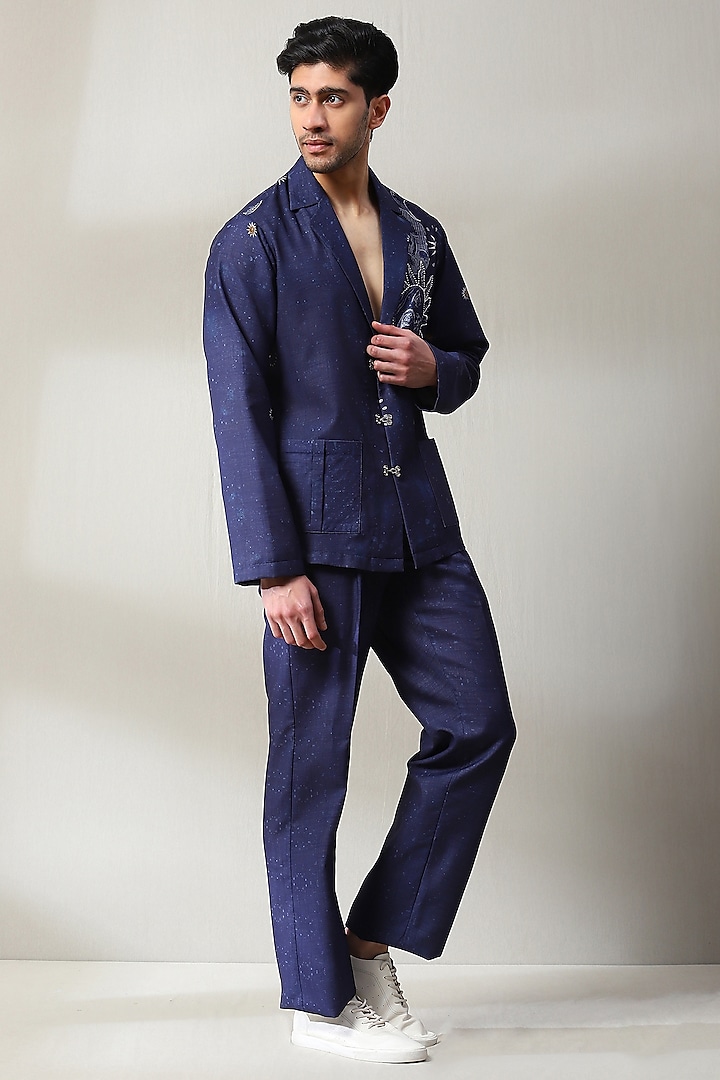 Violet Cotton Printed Co-Ord Set by Soniya G Men at Pernia's Pop Up Shop