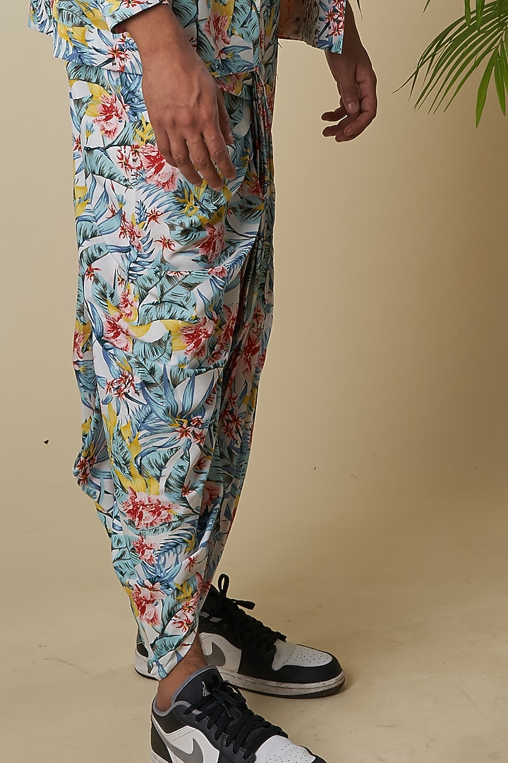 Multi-Colored Cotton Tropical Printed Jacket Set by Soniya G Men at Pernia's Pop Up Shop