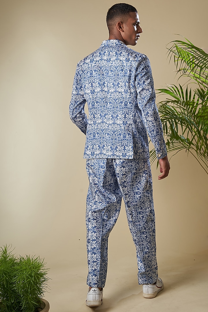 Powder Blue Printed Pant Set by Soniya G Men at Pernia's Pop Up Shop