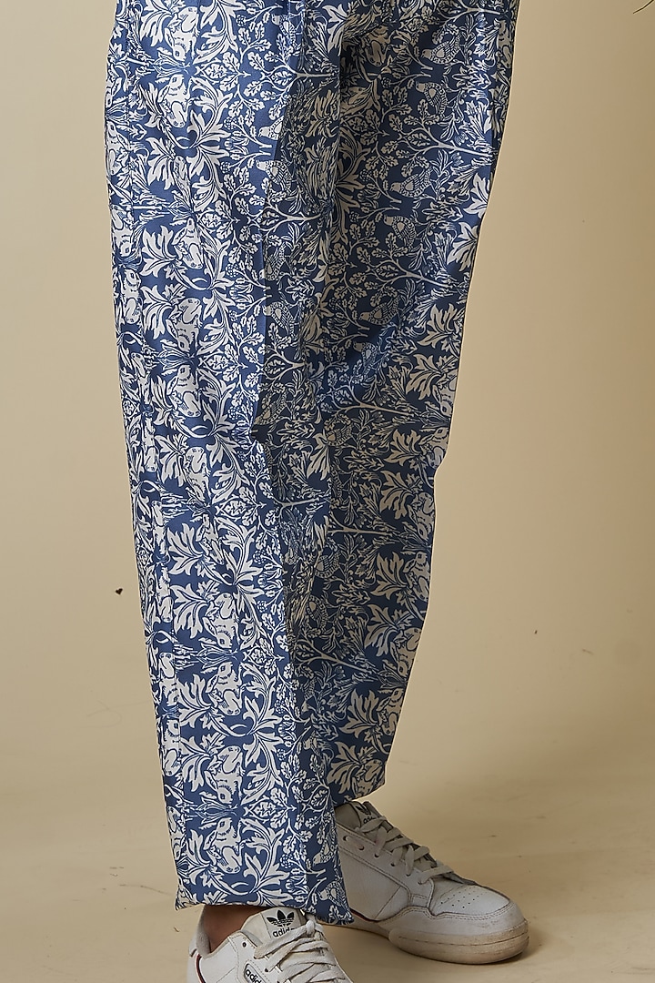 Powder Blue Printed Pant Set by Soniya G Men at Pernia's Pop Up Shop