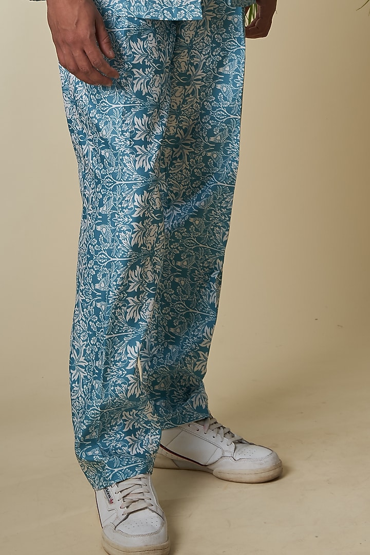 Sky Blue Printed Pant Set by Soniya G Men at Pernia's Pop Up Shop
