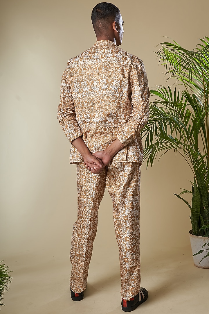 Brown Printed Pant Set by Soniya G Men at Pernia's Pop Up Shop