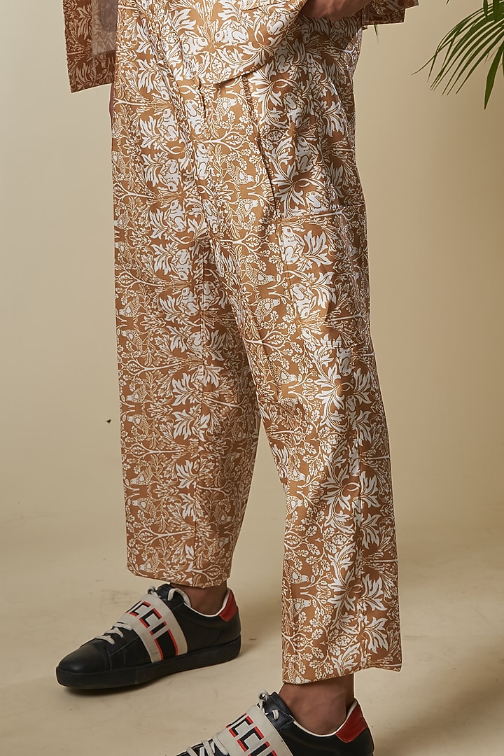 Brown Printed Pant Set by Soniya G Men at Pernia's Pop Up Shop