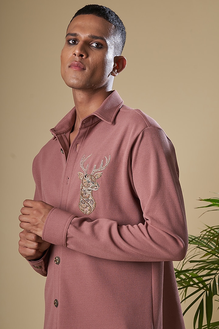 Pastel Pink Cotton Lycra Pant Set by Soniya G Men at Pernia's Pop Up Shop