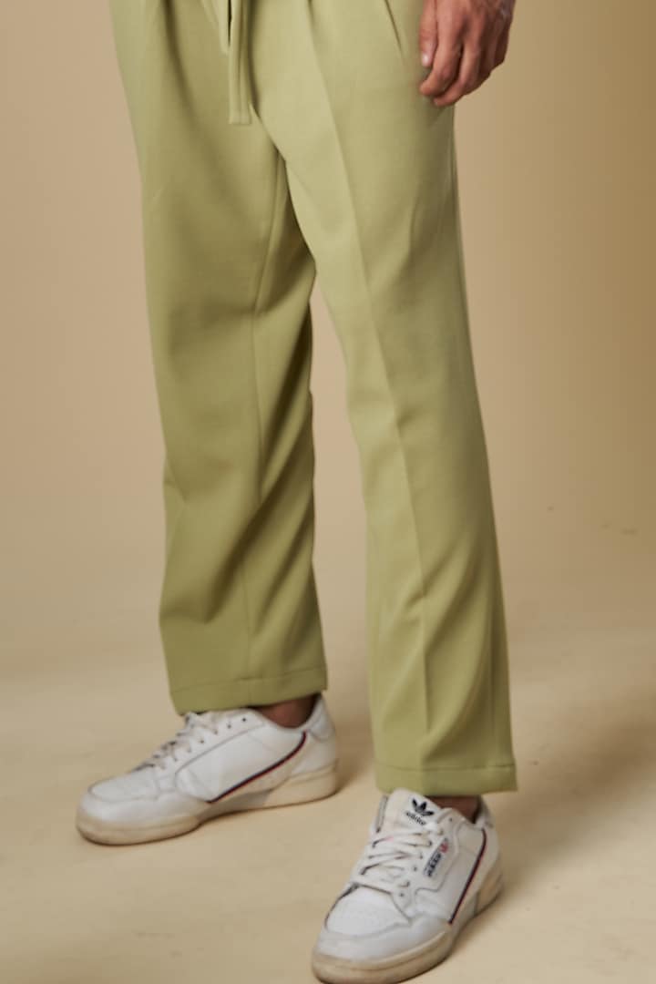 Pastel Green Cotton Lycra Pant Set by Soniya G Men at Pernia's Pop Up Shop