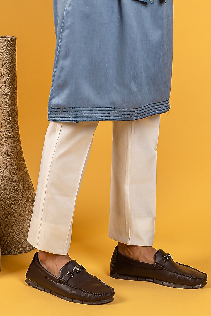 Blue Lucknowi Bundi Jacket Set by Soniya G Men at Pernia's Pop Up Shop