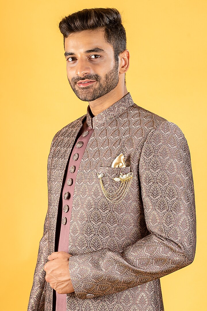 Multi-Colored Printed Indo-Western Jacket Set by Soniya G Men at Pernia's Pop Up Shop