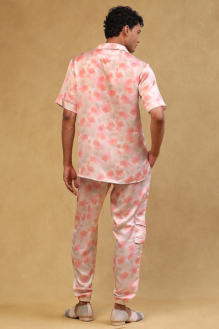 Rose Pink Cotton Satin Printed Co-Ord Set by Soniya G Men at Pernia's Pop Up Shop