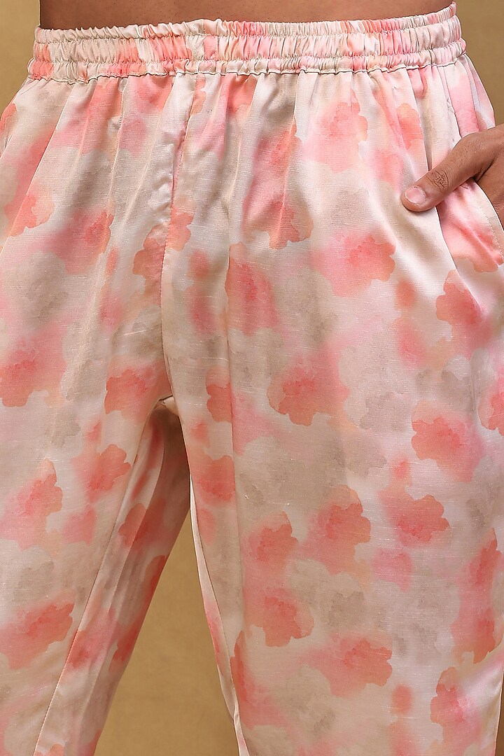 Rose Pink Cotton Satin Printed Co-Ord Set by Soniya G Men at Pernia's Pop Up Shop