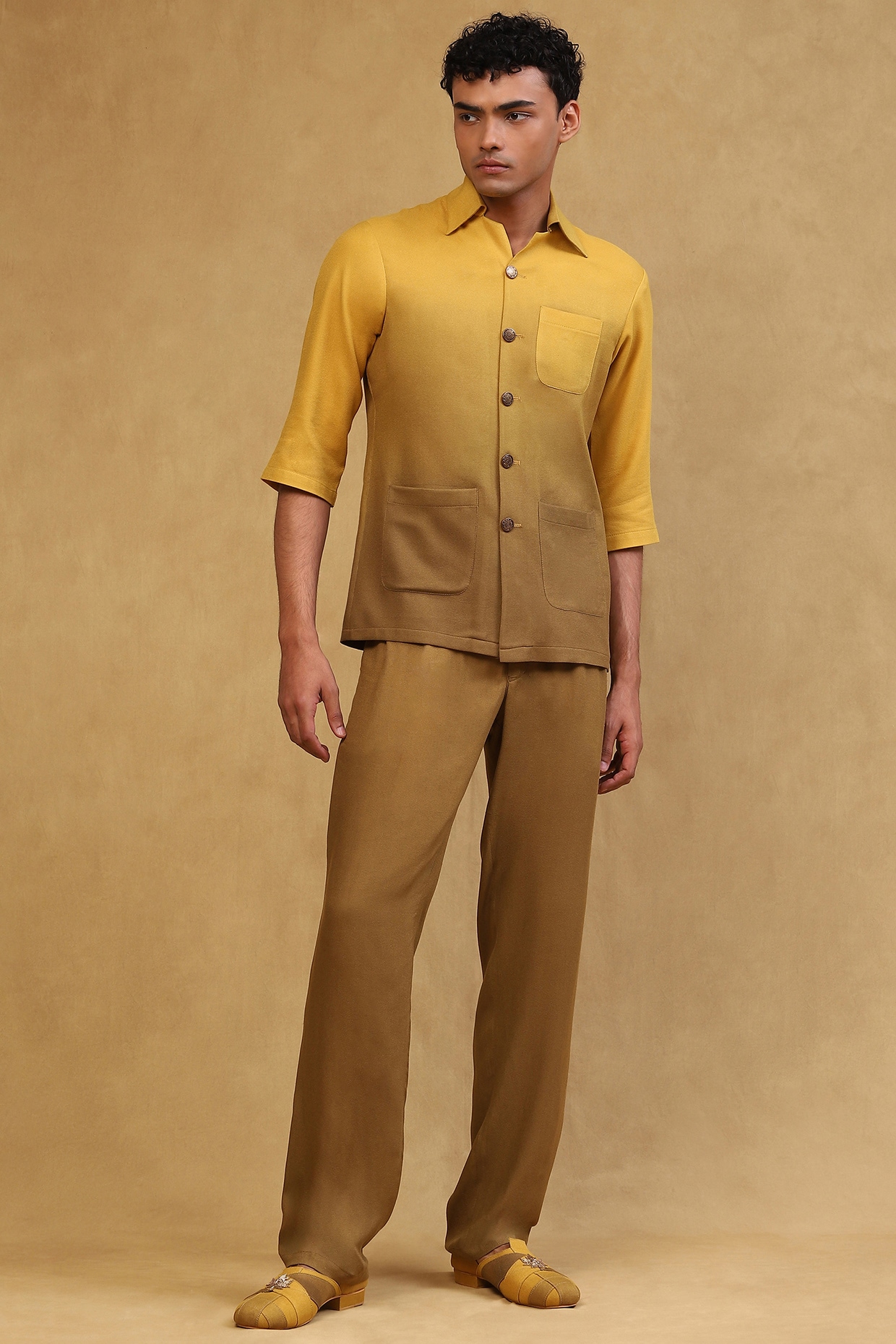 Yellow slim-fit pants for Men