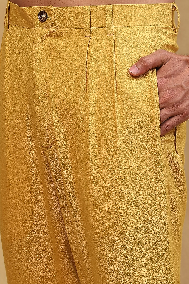 Mustard Yellow Ombre Crepe Co-Ord Set by Soniya G Men at Pernia's Pop Up Shop