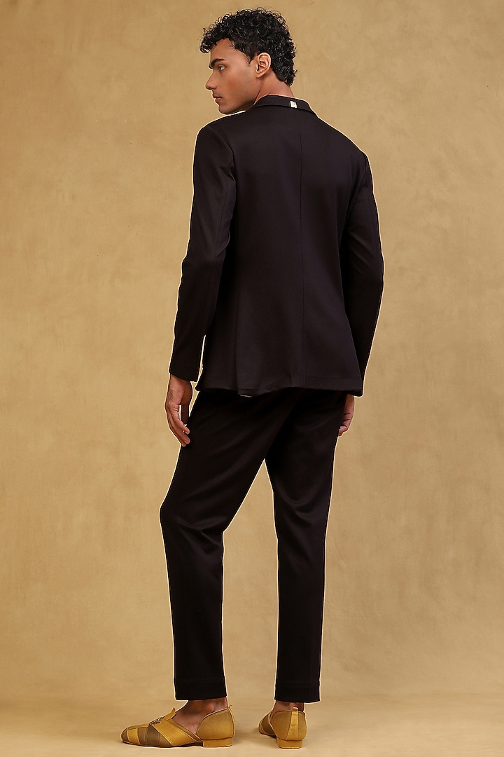 Black Viscose Lycra Co-Ord Set by Soniya G Men at Pernia's Pop Up Shop