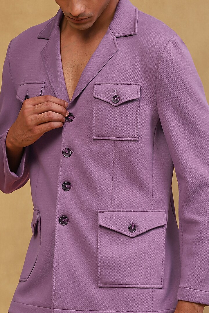 Lavender Viscose Lycra Co-Ord Set by Soniya G Men at Pernia's Pop Up Shop