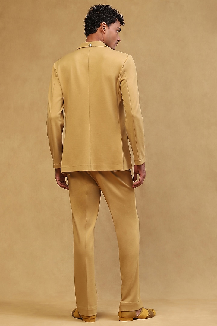 Pineapple Yellow Viscose Lycra Co-Ord Set by Soniya G Men at Pernia's Pop Up Shop