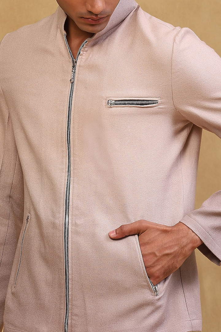 Beige-Ash Grey Ombre Crepe Co-Ord Set by Soniya G Men at Pernia's Pop Up Shop