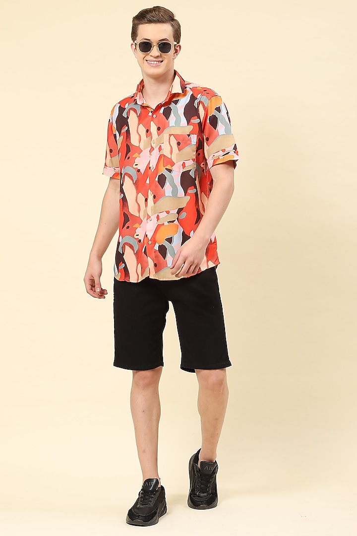 Multi-Colored Cotton Printed Party Wear Shirt by Soniya G Men at Pernia's Pop Up Shop