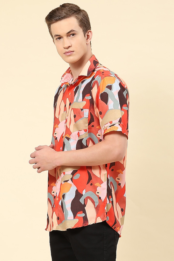 Multi-Colored Cotton Printed Party Wear Shirt by Soniya G Men at Pernia's Pop Up Shop