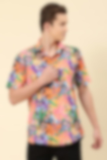 Multi-Colored Cotton Printed Party Wear Shirt by Soniya G Men at Pernia's Pop Up Shop