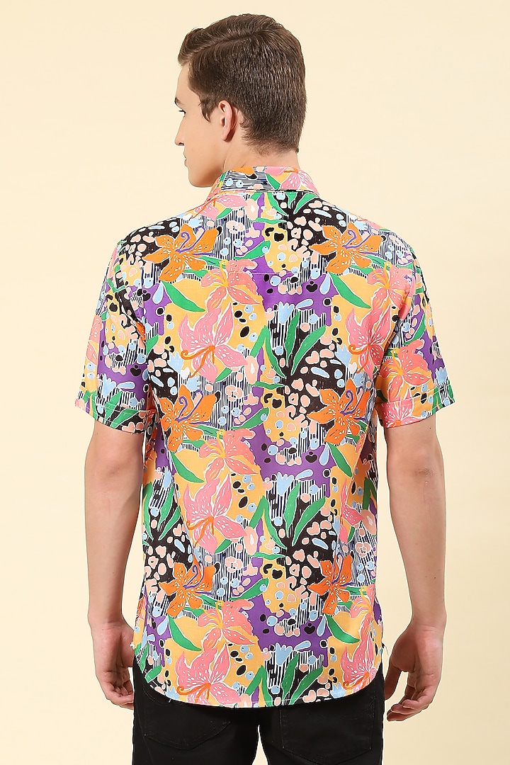 Multi-Colored Cotton Printed Party Wear Shirt by Soniya G Men at Pernia's Pop Up Shop