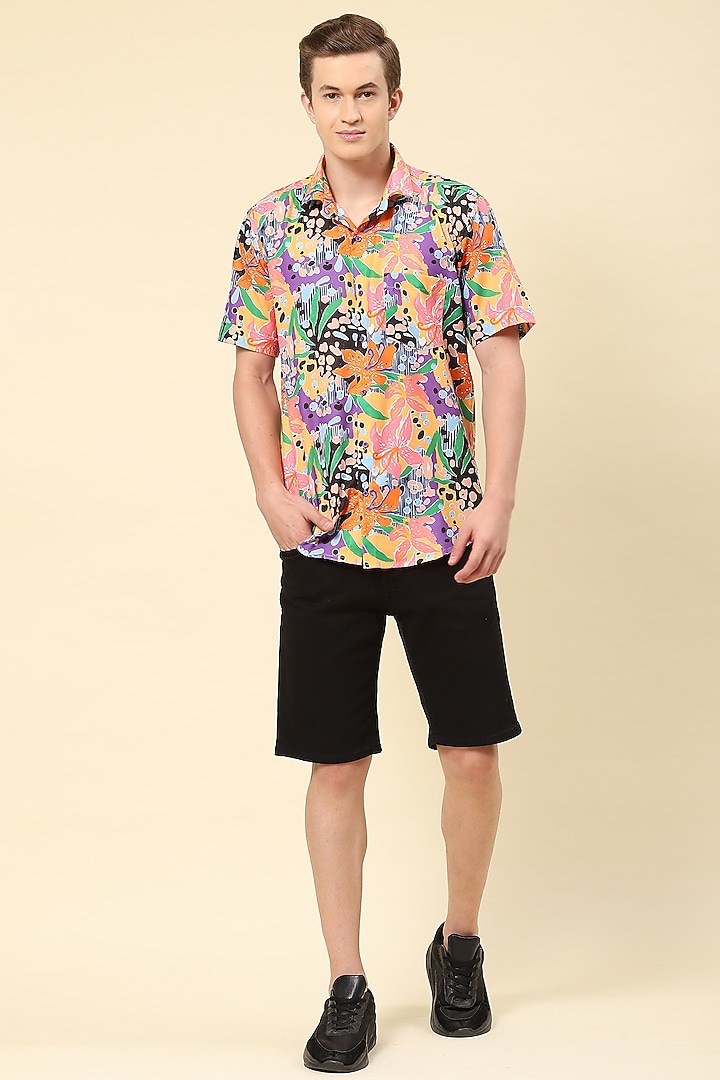 Multi-Colored Cotton Printed Party Wear Shirt by Soniya G Men at Pernia's Pop Up Shop