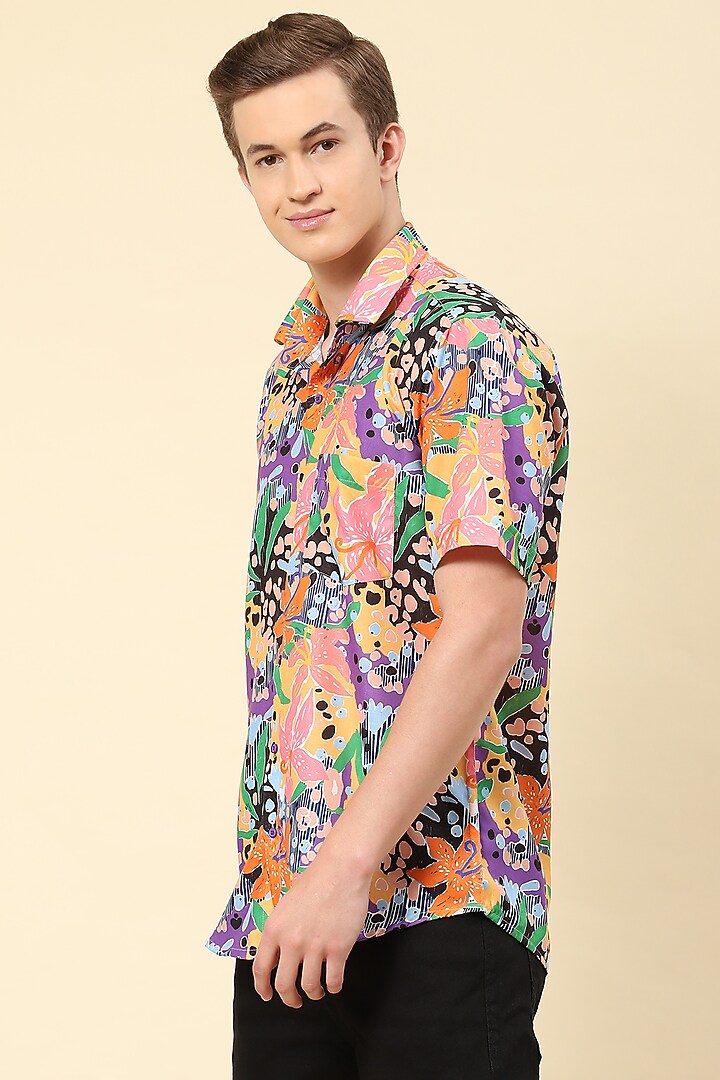 Multi-Colored Cotton Printed Party Wear Shirt by Soniya G Men at Pernia's Pop Up Shop