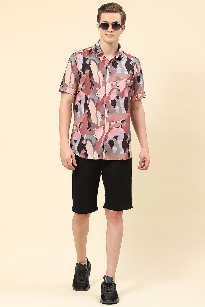 Multi-Colored Cotton Printed Party Wear Shirt by Soniya G Men at Pernia's Pop Up Shop