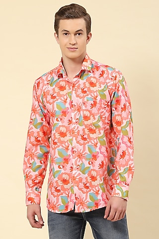 Multi-Colored Cotton Printed Shirt by Soniya G Men