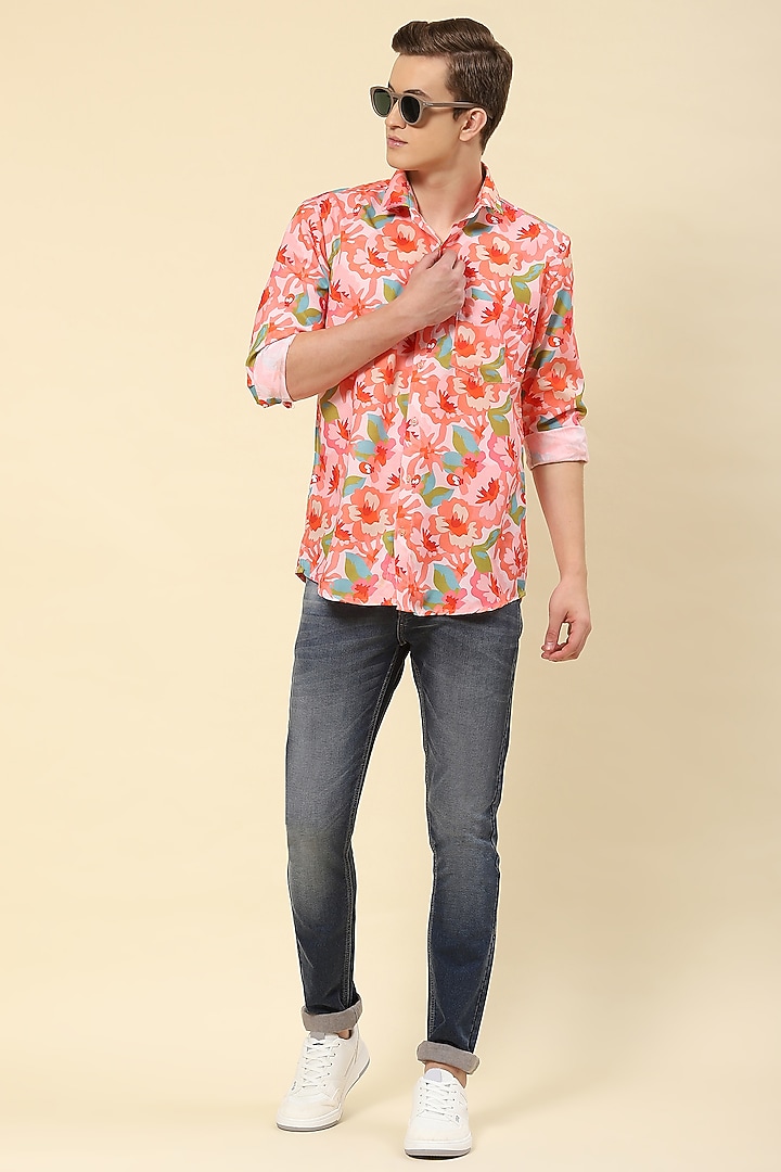 Multi-Colored Cotton Printed Party Wear Shirt by Soniya G Men at Pernia's Pop Up Shop