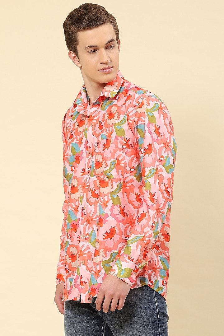 Multi-Colored Cotton Printed Party Wear Shirt by Soniya G Men at Pernia's Pop Up Shop