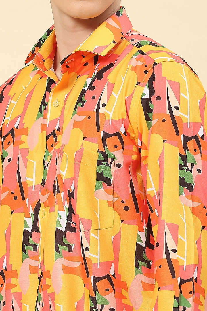 Multi-Colored Cotton Printed Party Wear Shirt by Soniya G Men at Pernia's Pop Up Shop