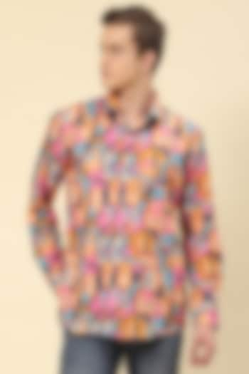 Multi-Colored Cotton Printed Shirt by Soniya G Men