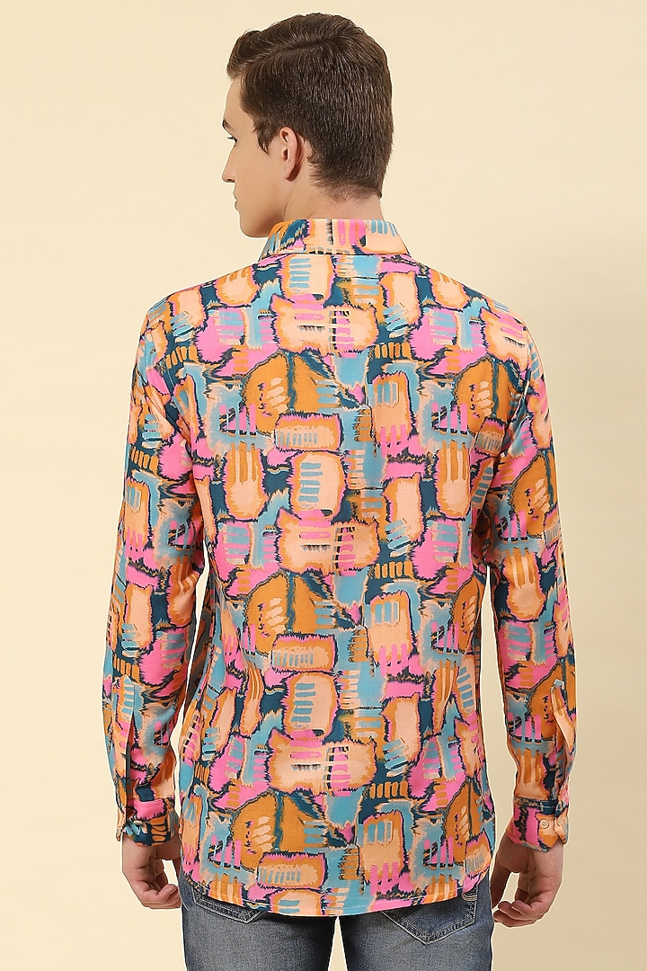 Multi-Colored Cotton Printed Party Wear Shirt by Soniya G Men at Pernia's Pop Up Shop