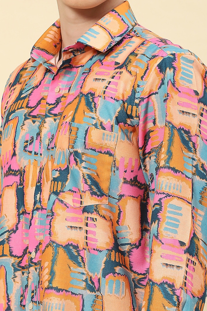 Multi-Colored Cotton Printed Party Wear Shirt by Soniya G Men at Pernia's Pop Up Shop
