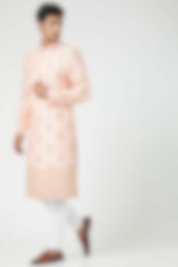 Blush Pink Embroidered Wedding Sherwani Set by Soniya G Men at Pernia's Pop Up Shop