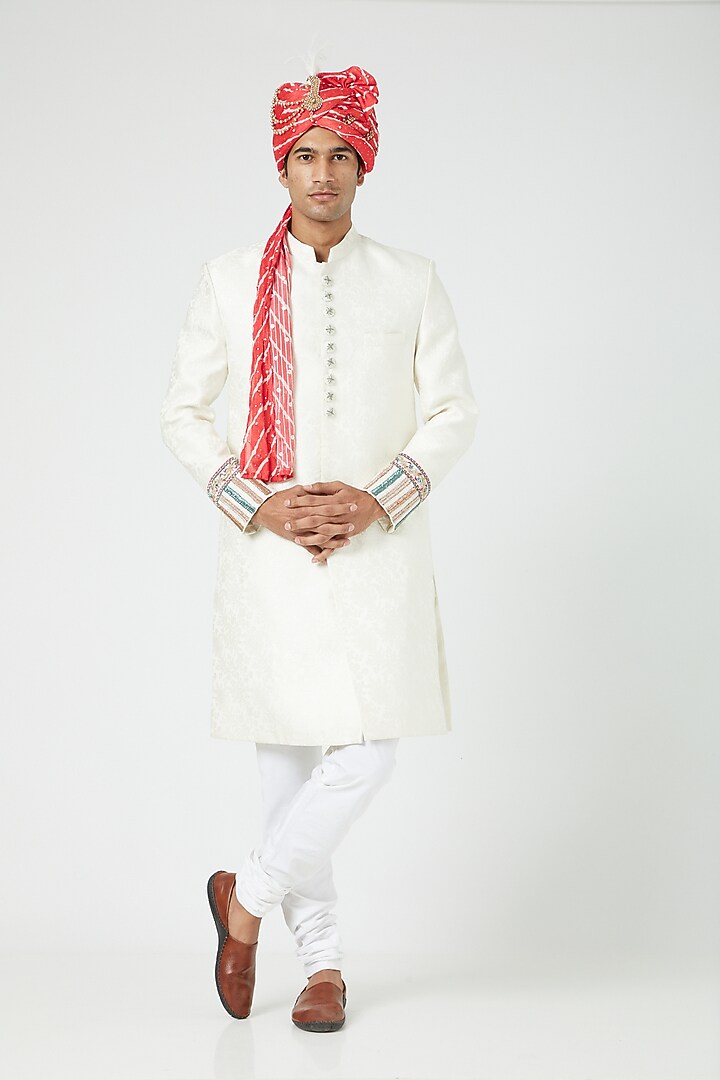 Red Embroidered Safa by Soniya G Men at Pernia's Pop Up Shop